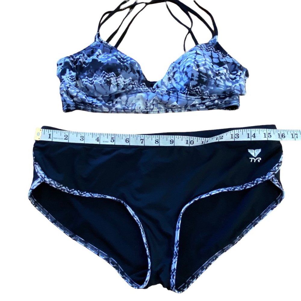 TYR Sporty Athletic Bikini Set Bralette Top M Bottom L Black - Picture 11 of 16